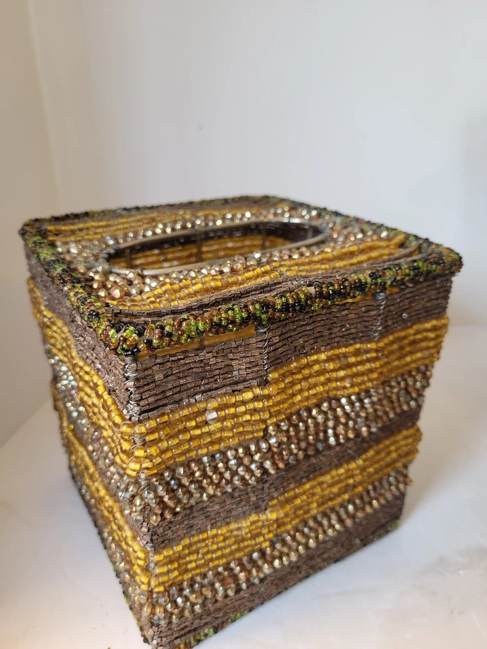 Vintage Beaded 3pc Bathroom Set Made In India